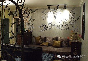 手繪背景墻裝修設計效果圖精選 創意銀箔畫點亮家居空間